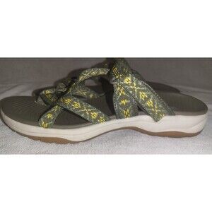 Lake & Trail Womens Bailey Sport Slip On Sandals Green Hiking Walking Sz 9 EUC